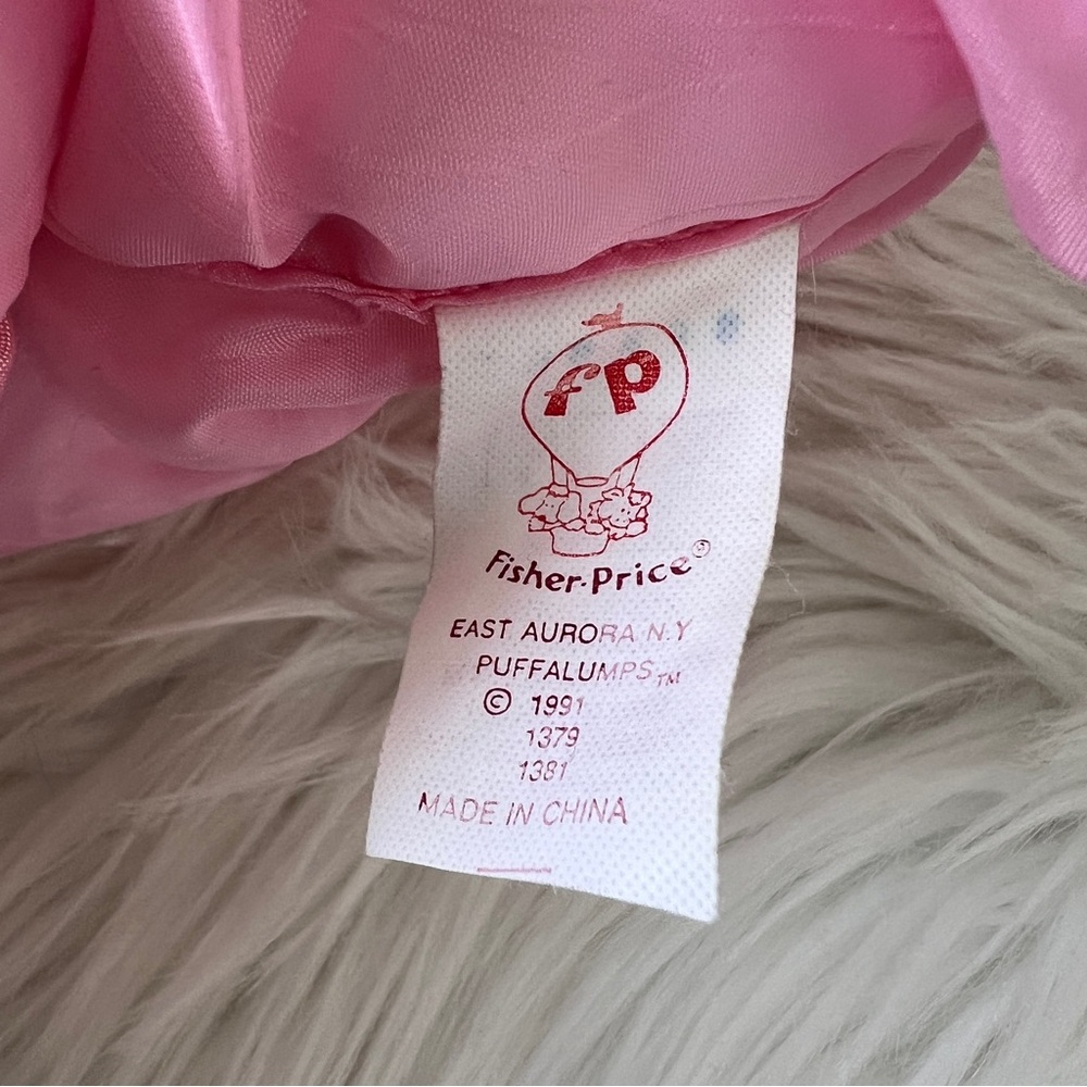 Fisher-Price Puffalump 90s Pink, White & Light Striped Zebra Plush with flaw - Picture 4 of 8